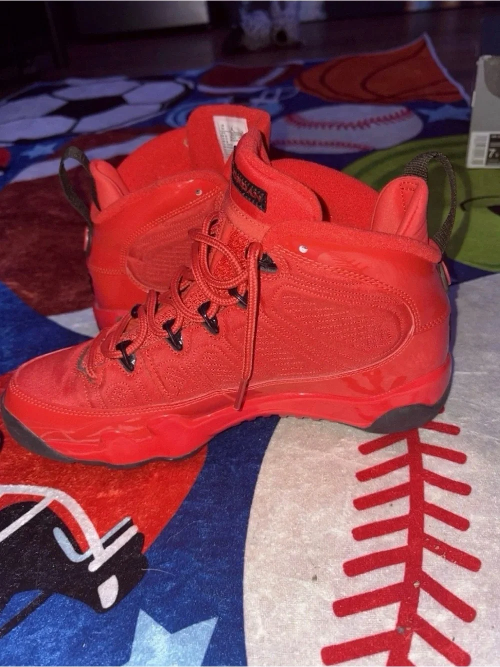 Jordan Kids Bright Red High-Top Sneakers